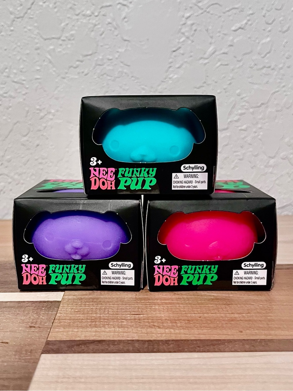Schylling NeeDoh Funky Pups | Purple, Pink, & Teal